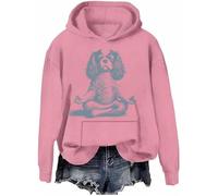 Sweat à capuche Cavalier King Charles Spaniel mignon chien graphique cadeau pour amoureux des chiens Chemises à manches longues, Rose., S
