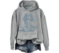 Sweat à capuche Cavalier King Charles Spaniel mignon chien graphique cadeau pour amoureux des chiens Chemises à manches longues, Gry-h, L