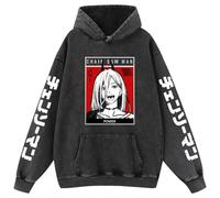 Sweat À Capuche Chainsaw Man Power avec Poche, Pullover Manga Manches Longues, Style Streetwear Cosplay Unisexe (Tableau A,TTP)