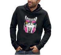 Sweat à capuche CHAT CASQUE DJ, Chat avec des lunettes de soleil - PIXEL EVOLUTION - Homme L
