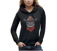 Sweat à capuche CHAT SHERIF - CHAT CHAPEAU DE COWBOY - PIXEL EVOLUTION - Femme XS