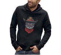 Sweat à capuche CHAT SHERIF - CHAT CHAPEAU DE COWBOY - PIXEL EVOLUTION - Homme XS