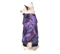 Sweat à capuche chaud à imprimé trois fleurs pour petits chiens, doux et respirant, facile à porter pour l'hiver et l'automne, pull à capuche pour temps froid