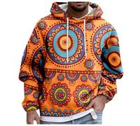 Sweat à capuche chaud à manches longues pour homme - Vent africain - Veste de jogging pour homme, Orange, 3XL