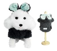 Sweat à capuche chaud en peluche pour chien avec oreilles de lapin mignonnes de dessin animé combinaison pyjama en polaire pour chiot, chihuahua, Yorkshire (gris foncé, menthe, taille M)
