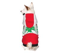 Sweat à capuche chaud imprimé drapeau du Liban pour petits chiens, doux et respirant, facile à porter pour l'hiver et l'automne, pull à capuche pour temps froid
