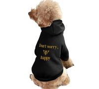 Sweat à Capuche Chaud pour Chien « Don't Worry Bee Happy », Costume Mignon pour Chien, Sweat-Shirt Confortable pour Animaux de Compagnie, Taille M