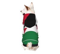 Sweat à capuche chaud pour petits chiens avec imprimé drapeau de la Palestine, doux et respirant, facile à porter pour l'hiver et l'automne, pull à capuche pour temps froid