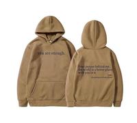 Sweat à Capuche « Chère Personne derrière Moi » - Sweat-Shirt pour la santé mentale « Tu ES Assez » pour Femmes, mélange de Coton, Haut Graphique Oversize (4-1,M)