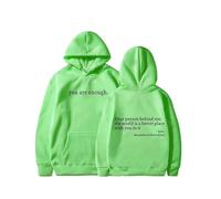 Sweat à Capuche « Chère Personne derrière Moi » - Sweat-Shirt pour la santé mentale « Tu ES Assez » pour Femmes, mélange de Coton, Haut Graphique Oversize (5-1,M)