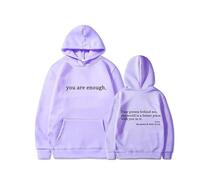 Sweat à Capuche « Chère Personne derrière Moi » - Sweat-Shirt pour la santé mentale « Tu ES Assez » pour Femmes, mélange de Coton, Haut Graphique Oversize (14,M)