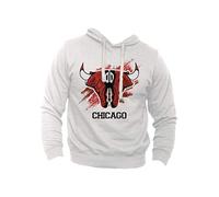 Sweat à Capuche Chicago Basket USA Toro Chaussures de Basket-Ball - T-Shirt de Sport Coupe Italienne - Noir - L