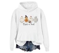 Sweat à capuche Chick Or Treat Halloween Chicken Or Treat Sweat à capuche pour femme, blanc, M