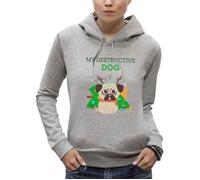 Sweat à capuche CHIEN DE NOEL - le chien destructeur de sapin de noel - PIXEL EVOLUTION - Femme XS