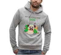 Sweat à capuche CHIEN DE NOEL - le chien destructeur de sapin de noel - PIXEL EVOLUTION - Homme M