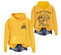 Sweat à capuche chrétien « Follow The Word Not The Herd » pour femmes et hommes, jaune, 3XL