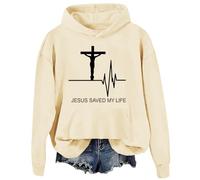 Sweat à capuche chrétien « Jesus Saved My Life » pour femmes et hommes, Khika-d, 3XL