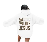 Sweat à capuche chrétien « Love Like Jesus » pour femme - Graphique Y2K - Léger - Religieux - Tendance - Décontracté - Avec capuche - Haut d'été - Plage - Workou Fall God I Love Jesus Anime