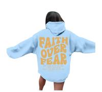 Sweat à capuche Christian Faith Over Fear Y2K Jésus Automne Vêtements à capuche God Comfort Manches longues Décontracté Tendance Graphique Sweatshirts 2025 Léger I Love Jesus Pray The Lord Esthétique
