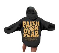 Sweat à capuche Christian Faith Over Fear Y2K Jésus Automne Vêtements à capuche God Comfort Manches longues Décontracté Tendance Graphique Sweatshirts 2025 Léger I Love Jesus Pray The Lord Esthétique