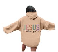 Sweat à capuche Christian Jesus Chase You pour femme - Mode graphique - Pull ample - Pray The Lord Country Fall - Décontracté avec capuche - Hauts tendance - Anime Trust In The Lord - Religious, kaki