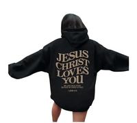 Sweat à capuche Christian Jesus Christ Loves You pour femme - Joli graphique amusant - Tenue à capuche - Lettre Faith Workou - Sweatshirt décontracté 2025 doux - Dieu I Love Jesus Fall - Tendance et