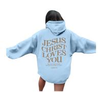 Sweat à capuche Christian Jesus Christ Loves You pour femme - Joli graphique amusant - Tenue à capuche - Lettre Faith Workou - Sweatshirt décontracté 2025 doux - Dieu I Love Jesus Fall - Tendance et