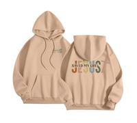 Sweat à capuche Christian Jesus Saved My Life pour femme - Tendance avec capuche - Joli sweat-shirt religieux personnalisé pour adolescents - Coupe ample - Décontracté - Hauts fins - Chandails God