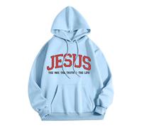 Sweat à capuche Christian Jesus The Way The Truth and The Life pour femme, coupe ample avec capuche, vintage, pull à capuche dieu, mode, été, graphique, décontracté, pour la plage, université Y2K