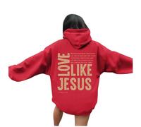 Sweat à capuche Christian Love Like Jesus Anime pour femme - Confortable - Graphique avec capuche - Pull à capuche avec inscription « God Cute Preppy Letter » - Backwoods Faith Trust In The Lord