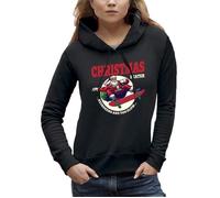 Sweat à capuche Christmas skater - Pere Noel sur un skateboard - PIXEL EVOLUTION - Femme M