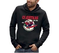 Sweat à capuche Christmas skater - Pere Noel sur un skateboard - PIXEL EVOLUTION - Homme XS