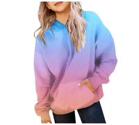 Sweat à Capuche Classique pour Fille, dégradé de Couleurs, Doublure, Confortable, Doux, Chaud, Tendance, imprimé tie Dye, décontracté Gilet Fille Hiver Polaire (Blue, 11-12 Years)