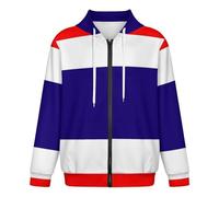 Sweat À Capuche Classique pour Homme | Haut À Capuche Zippé Confortable | Imprimé Drapeau Thaïlandais | Cardigan À Manches Longues Et Poignets Côtelés | Idéal pour Le Week-End Taille 2XL