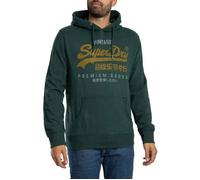 Superdry Sweat à capuche Homme Classique Vintage Duo Vert émail M