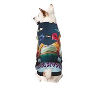 Sweat à capuche coloré avec imprimé cupcakes « Happy Birthday » - Doux, confortable et respirant - Vêtements pour animaux de compagnie mignons pour chien, chat et petits animaux de compagnie, 2XL