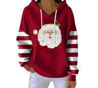 Sweat à capuche confortable de Noël pour femmes, vêtements tendance pour toutes les occasions, cardigan d'été chic pour la vie quotidienne, cadeaux de Noël, Rouge, XL