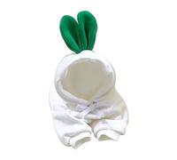 Sweat à capuche confortable en peluche sur le thème du radis blanc pour chien, manteau d'hiver doublé en polaire extra chaud avec cordon de serrage pour petits chiens et chats (taille XS)