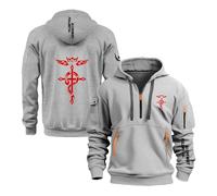 Sweat À Capuche Confortable Homme Vêtement pour F.u.LL.me.t.al Al.ch.e.mi.St avec Poches Veste D'extérieur Hauts Demi Zip Manteau De Sport Printemps-QHSe||l