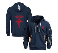 Sweat À Capuche Confortable Homme Vêtement pour F.u.LL.me.t.al Al.ch.e.mi.St avec Poches Veste D'extérieur Hauts Demi Zip Manteau De Sport Printemps-SLanSe||s