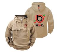 Sweat À Capuche Confortable pour Homme B.i.m.o.t.a Veste Demi Zip Pull Vêtements De Ville D'extérieur Unis Hauts Manteau Sport Imprimé Manches Longues-KQSe||m
