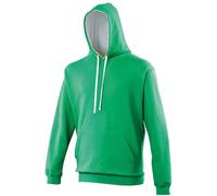 Sweat À Capuche Contrastée Unisexe - Jh003 - Vert Kelly Et Blanc