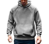 Sweat à capuche coréen tendance pour homme - Sweat à capuche surdimensionné Harajuku - Pull d'hiver en polaire uni - Pull d'extérieur avec capuche classique, gris, 4X-Large