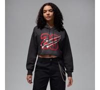 Sweat à capuche court doublé en satin Jordan Flight Fleece pour femme
