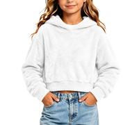 Sweat à capuche court en polaire à manches longues pour garçons et filles | Pull à capuche pour filles de 4 à 14 ans ample et confortable décontracté pour l'automne et l'hiver