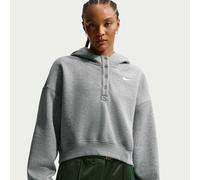 Sweat à capuche court et oversize Nike Phoenix Fleece pour femme Dark Grey Heather/Base Grey/Sail