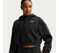 Sweat à capuche court et oversize Nike Phoenix Fleece pour femme Noir/Sail L (FR 46-48)
