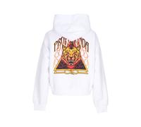 Sweat a capuche court leger pour femmes W Triangle Bengala Crop Top Sweat a capuche blanc WHITE L