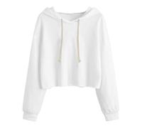 Sweat à capuche court Y2K décontracté avec cordon de serrage pour femme | Sweat à capuche pour femme - Coupe ventrale - Sweat à capuche court - Respirant - Confortable