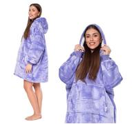 Sweat à Capuche Couverture 2en1 Oversize XXL avec Capuche Épais Sherpa Violet XXL